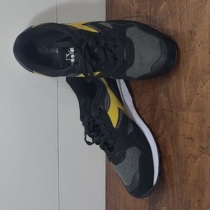 Diadora N9002 Lux Black/Yellow Dble Action Trainers Athletic Shoes Men's sz 10.5